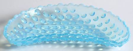 Hobnail Blue (Opalescent) 6" Crescent Shape Tray