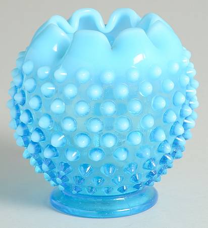 Hobnail Blue (Opalescent) 4" Rose Bowl