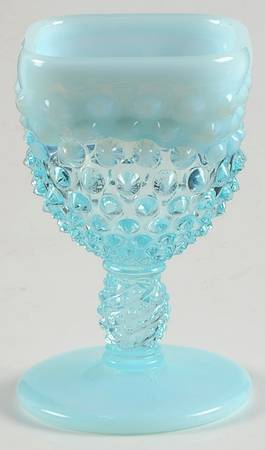 Hobnail Blue (Opalescent) Square Wine