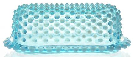 Hobnail Blue (Opalescent) 1/4 Pound Covered Butter