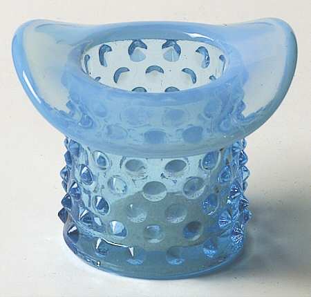 Hobnail Blue (Opalescent) 2" Topper (Top Hat)