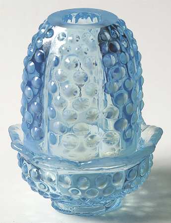 Hobnail Blue (Opalescent) (2 Piece) Fairy Lamp