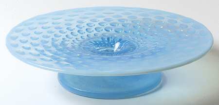 Hobnail Blue (Opalescent) Flat (Plate) Comport