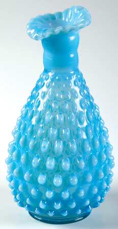Hobnail Blue (Opalescent) 6" Bud Vase