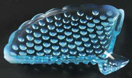 Hobnail Blue (Opalescent) Small Fan Ashtray