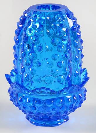 Hobnail Blue (Colonial Blue) (2 Piece) Fairy Lamp