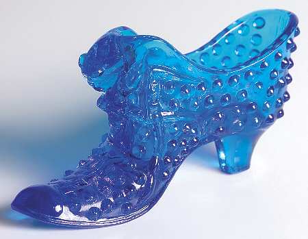 Hobnail Blue (Colonial Blue) Slipper by Fenton