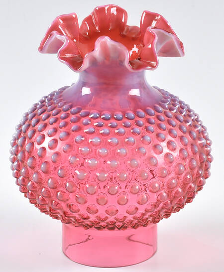Hobnail Cranberry (Opalescent) Globe for Student Lamp