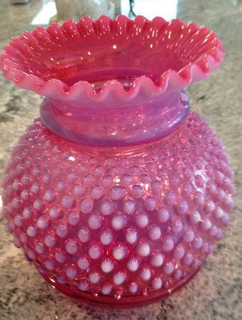 Hobnail Cranberry (Opalescent) 8" Ball Vase