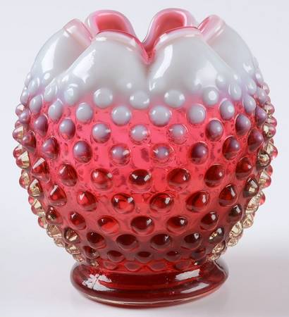 Hobnail Cranberry (Opalescent) 4" Rose Bowl