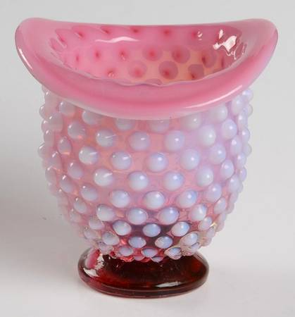 Hobnail Cranberry (Opalescent) 3" Miniature Vase