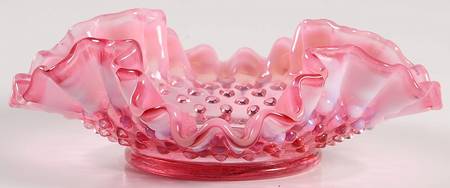 Hobnail Cranberry (Opalescent) 6" Square Bon Bon