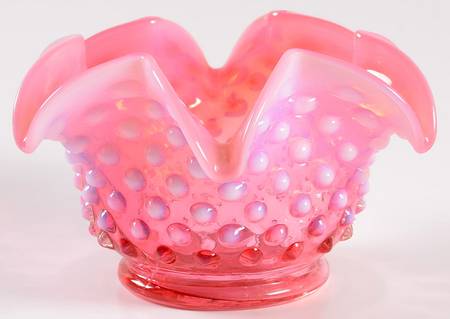 Hobnail Cranberry (Opalescent) Small Star Bon Bon