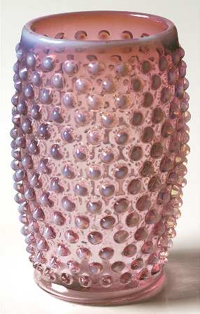 Hobnail Cranberry (Opalescent) 12 Oz Barrel Shape Flat Tumber
