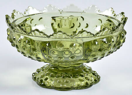 Hobnail Green (Colonial Green) 6" Candle Bowl