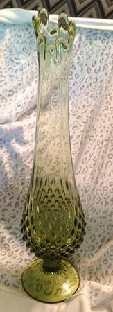 Hobnail Green (Colonial Green) #3753 11" To 16" Swung Vase
