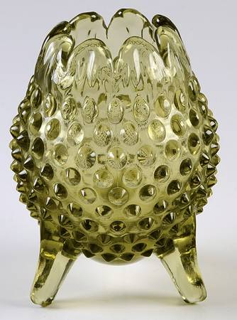 Hobnail Green (Colonial Green) 5" 3-Toed Vase
