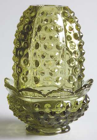 Hobnail Green (Colonial Green) (2 Piece) Fairy Lamp