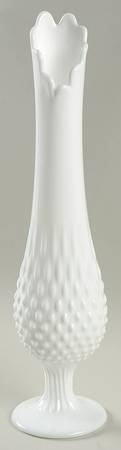Hobnail Milk Glass 13"-16" Medium Swung Vase