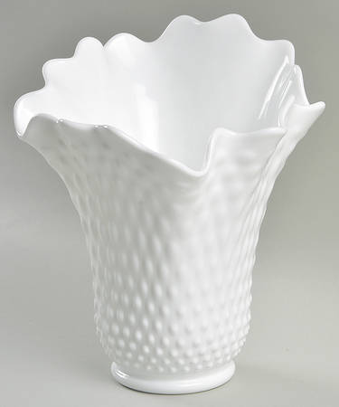 Hobnail Milk Glass #3755  Flat 8" To 11" Swung Vase