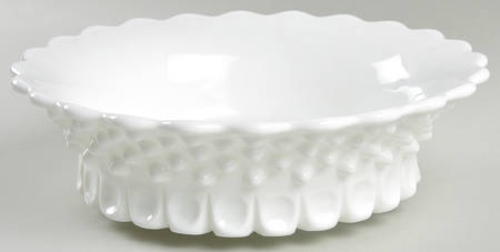 Hobnail Milk Glass 9" Round Bowl