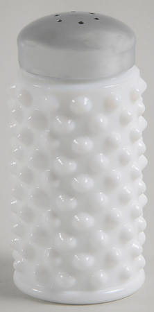 Hobnail Milk Glass Shaker with Metal Lid