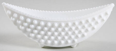 Hobnail Milk Glass Crescent Candleholder