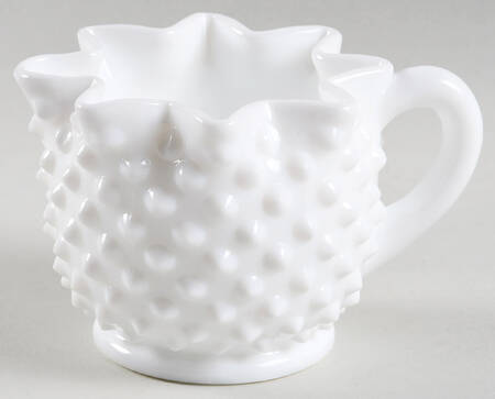 Hobnail Milk Glass Star Shape Creamer, Full Star