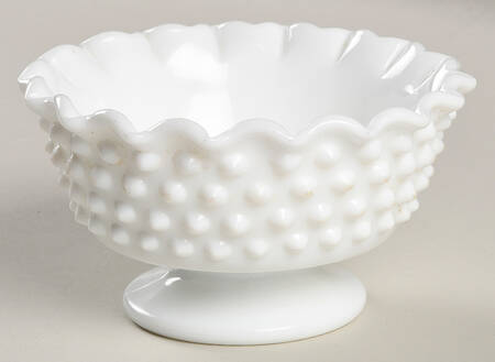 Hobnail Milk Glass 5" Footed Bowl