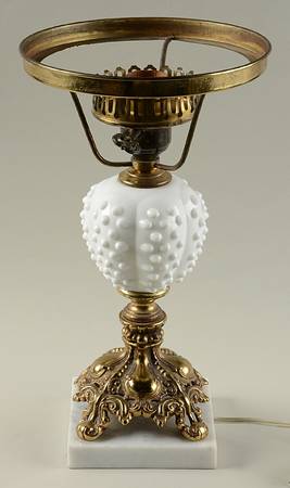 Hobnail Milk Glass #3807 21" Electric Student Lamp Base