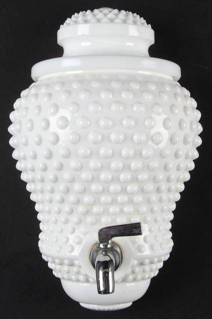 Hobnail Milk Glass Lavabo with Lid
