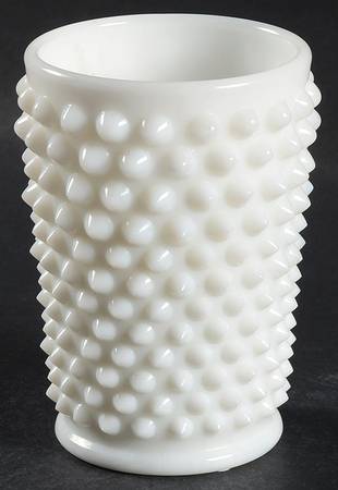Hobnail Milk Glass 9 Oz Flat Tumbler