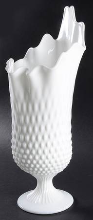 Hobnail Milk Glass #3755 13" To 15" Handkerchief Vase