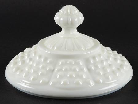 Hobnail Milk Glass Lid for Low Footed Candy Box