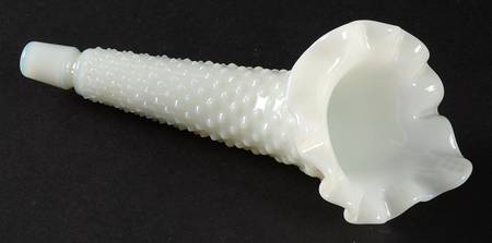 Hobnail Milk Glass Epergne Vase/Horn