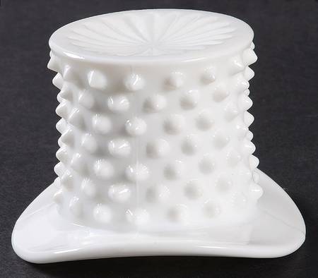 Hobnail Milk Glass Small Top Hat Topper