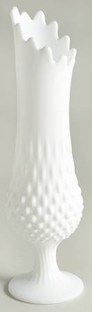 Hobnail Milk Glass #3753 11" To 16" Swung Vase