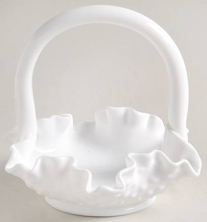 Hobnail Milk Glass #CV229MI Hobnail 4" Basket