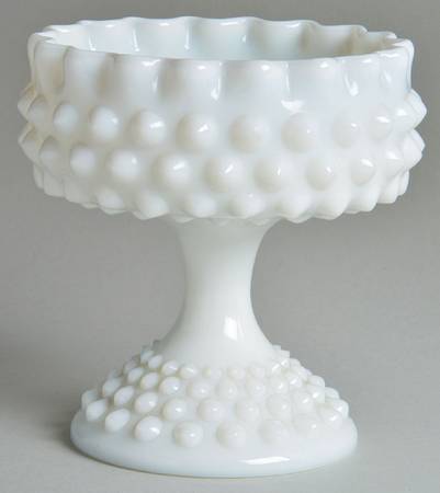 Hobnail Milk Glass Compote No Lid