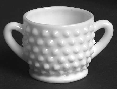 Hobnail Milk Glass Individual Open Sugar