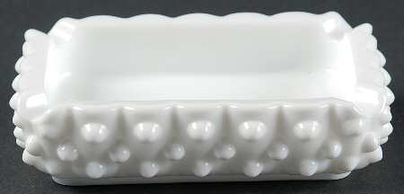 Hobnail Milk Glass 4" Rectangular Ashtray