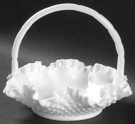 Hobnail Milk Glass #3736 Hobnail 6" Basket
