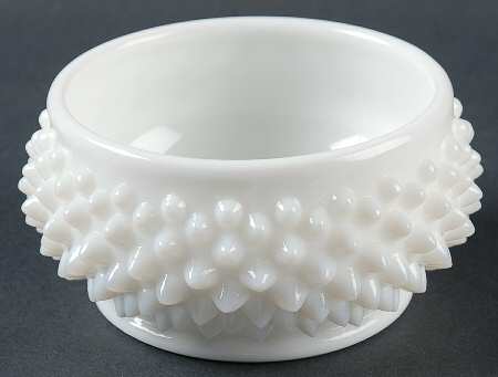 Hobnail Milk Glass Puff Jar No Lid