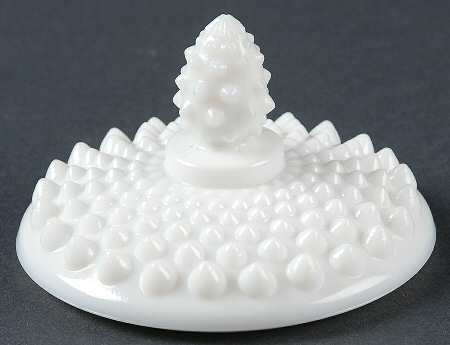 Hobnail Milk Glass Lid for Puff Jar