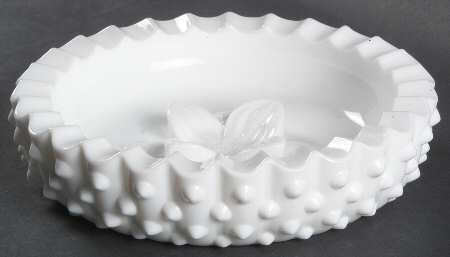 Hobnail Milk Glass Pipe Ashtray