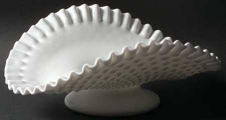Hobnail Milk Glass Low Banana Stand