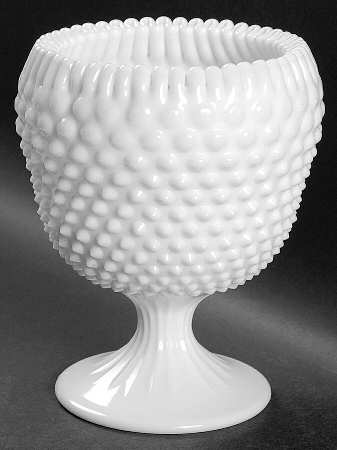 Hobnail Milk Glass Ribbon Candy Bowl