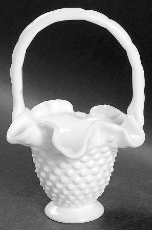 Hobnail Milk Glass #3336 Hobnail 6" Basket