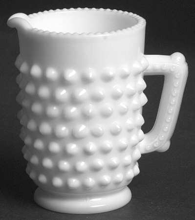 Hobnail Milk Glass Mini Creamer