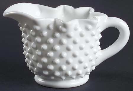 Hobnail Milk Glass Star Shape Creamer, Half Star